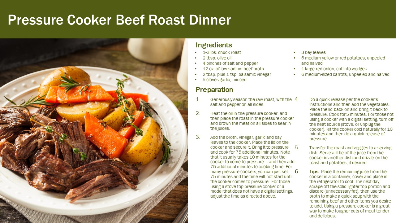 Pressure Cooker Beef Roast Dinner 