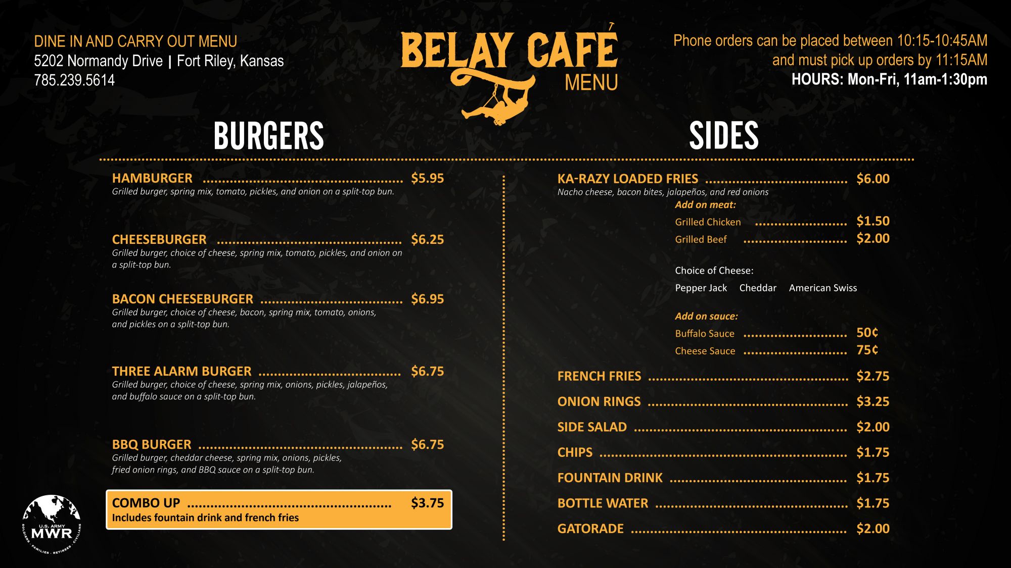 Belay Cafe Menu 2